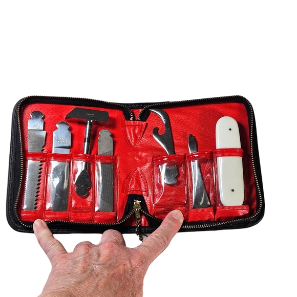 Vintage Barlow Stainless Steel 7 Piece Handy Man Tool Kit Set With Case Japan - Picture 1 of 6